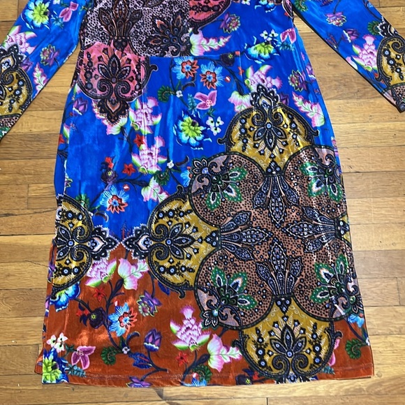 Anthropologie Boho High Neck Velvet Midi Dress, Plus size 1X - Picture 14 of 16